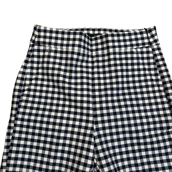 J Crew Navy Blue Gingham Check Remi Ankle Pants Button Detail Size 4T - Picture 4 of 11
